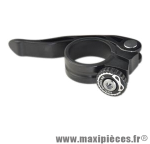 Collier tige de selle VTT/VTC d31.8 mm noir alu + serrage rapide spécial loueur 100mm - Accessoire Vélo Pas Cher