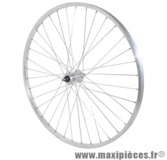 Roue city 650x30a (26x1 3/8) alu arrière moy alu axe plein rl 1/3v (vendu sans écrou 10x100) marque Vélox - Pièce Vélo