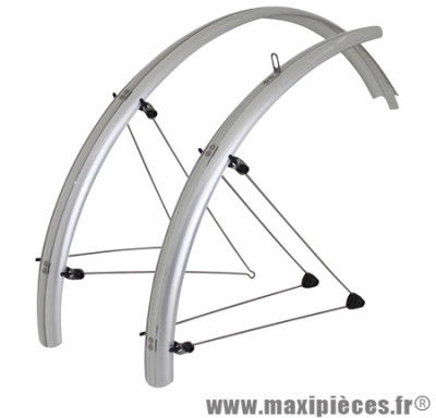 Garde boue city/VTC tringles 26 pouces 54mm argent (paire) marque Stronglight - Pièce Vélo