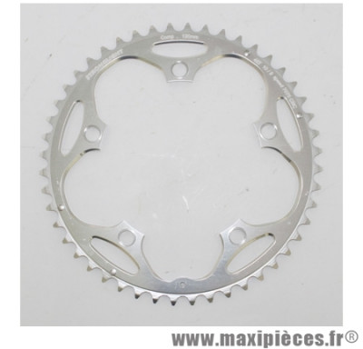 Plateau 48 dents route d.130 extérieur argent alu 7075 9/10v. marque Stronglight - Pièce Vélo