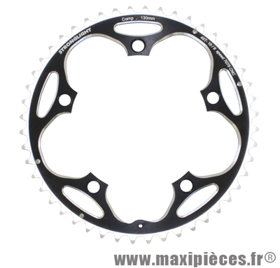 Plateau 48 dents route d.130 extérieur noir alu 7075 9/10v. marque Stronglight - Pièce Vélo